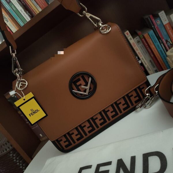 Fendi Kan I F Logo Brown Sling Bag (With Box)