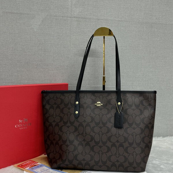 Coach Coffee City Tote Bag (With Box)