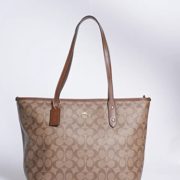 Coach Apricot Tan City Zip Tote Bag (With Box)