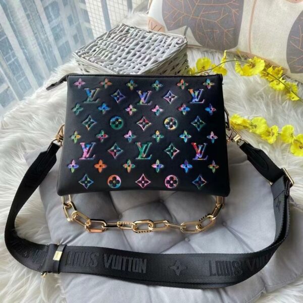 LV Coussin Embossed Colorful Black Sling Bag (With Box)