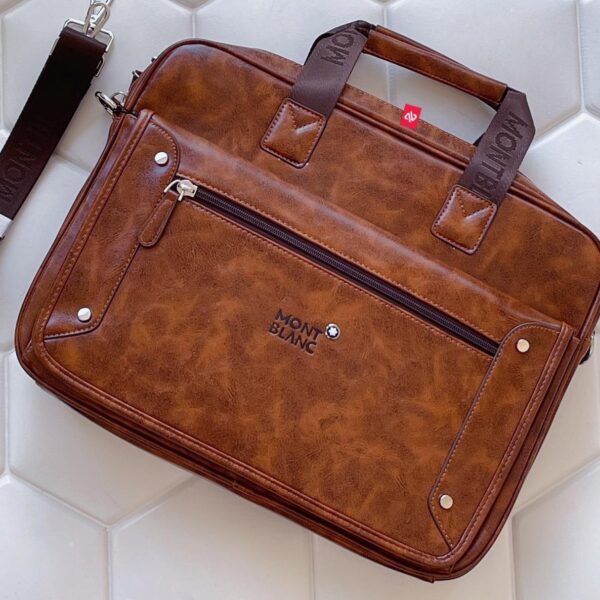 Mont Blanc Brown Laptop Bag
