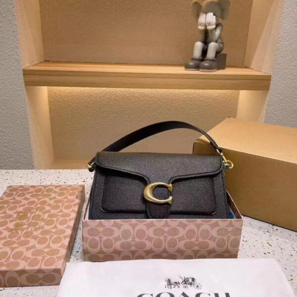 Coach Plaque Black Shoulder Bag (With Box)