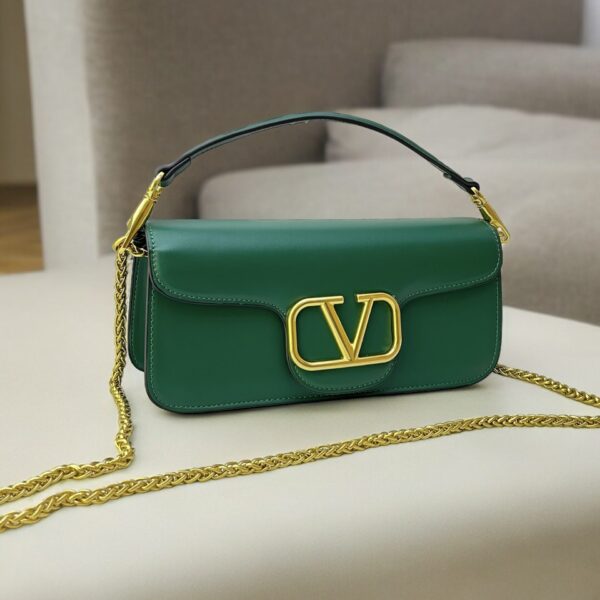 Valentino Loco Green Shoulder Bag With Box