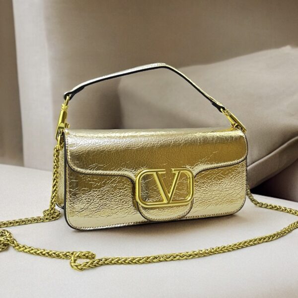 Valentino Loco Golden Shoulder Bag With Box