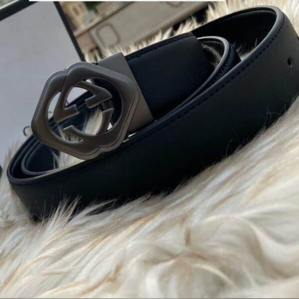 GG Double G Black Color Ladies Belt