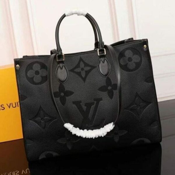 LV Black Embossed On The Go Tote Bag