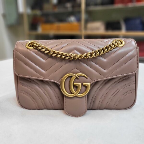 GG GG Marmont Khaki Matelasse Sling Bag (With Box)