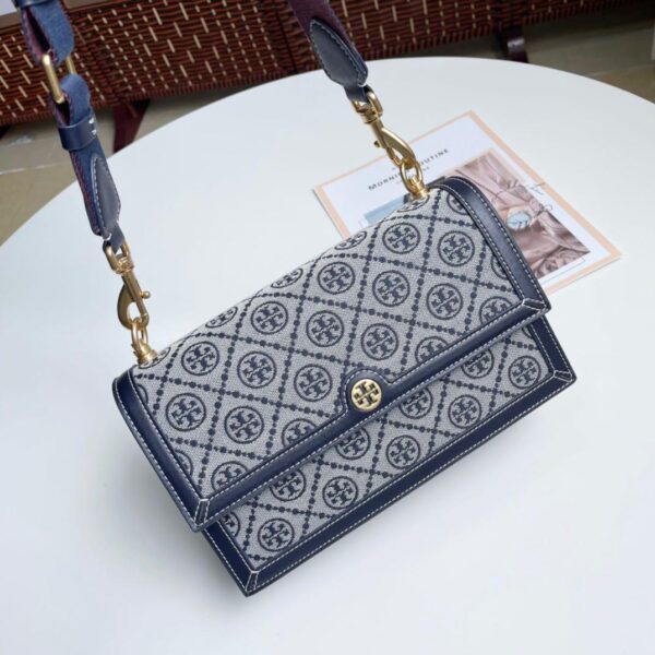 TB T Monogram Jacquard Blue Shoulder Sling bag (With Box)