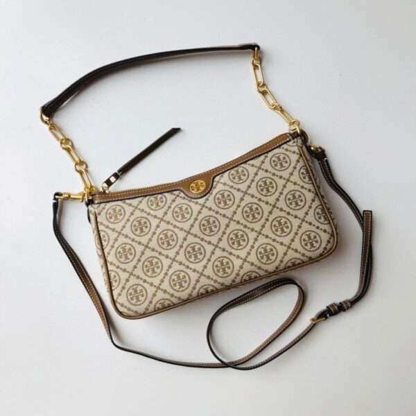 TB T Monogram Khaki Jacquard Sling Bag (With Box)
