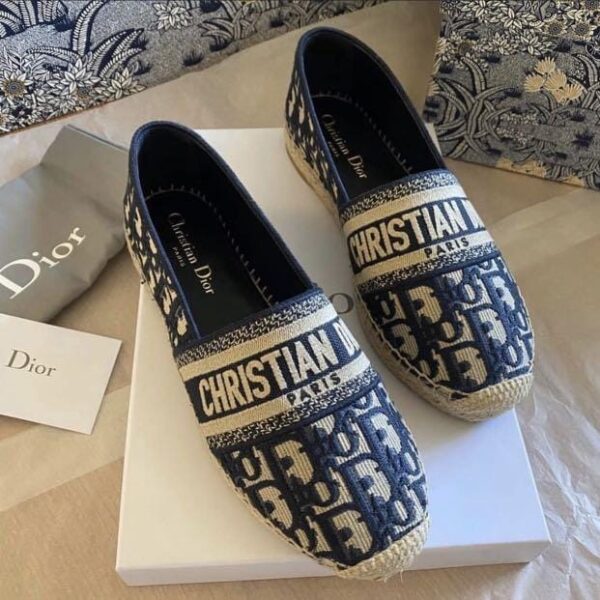 CD Granville Espadrille Black Letter Flat Shoe
