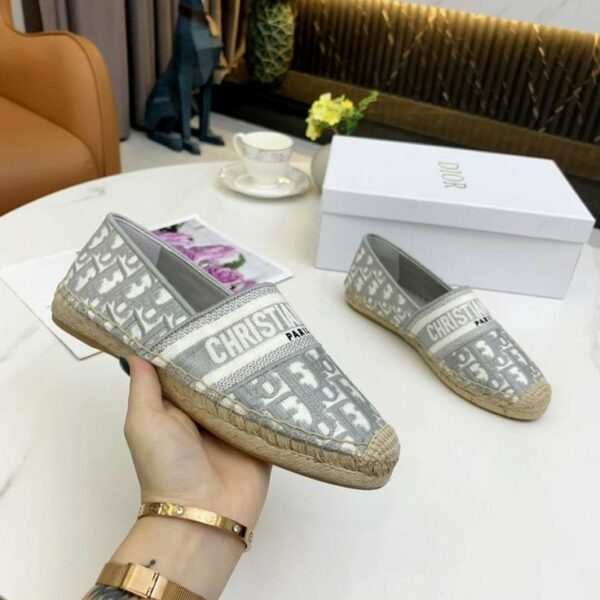 CD Granville Espadrille Grey Letter Flat Shoe