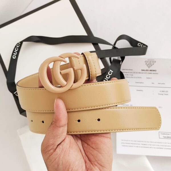 GG GG Patent Nude Belt