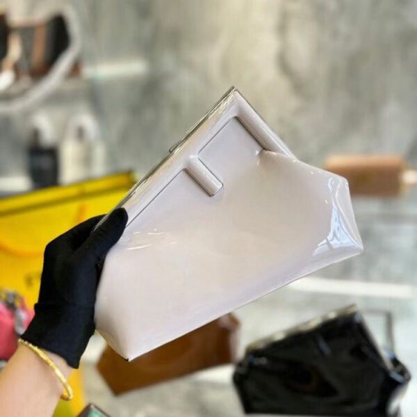 Fendi First Patent Premium White Clutch Bag (With Box)