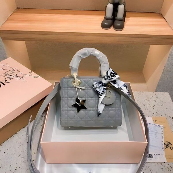 Lady CD Mini Patent Premium Sky Blue Hand Bag (With Box)