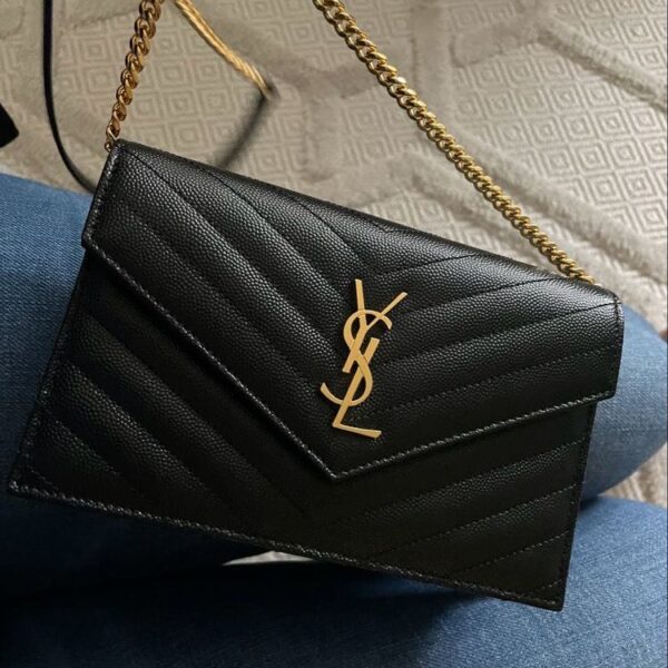 YSL BLACK ENVELOP SLING BAG WITH BOX