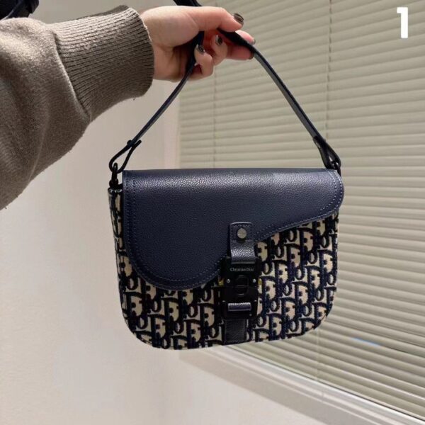 CD Saddle Oblique Messenger Unisex Blue Bag (With Box)