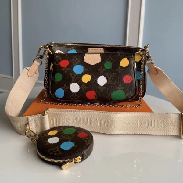 LV X Yayoi Kusama Multi Pochette Sling Bag (With Box)