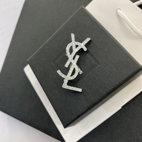 YSL Diamond Studded Brooch