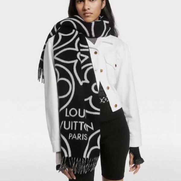 LV Bloom Black Unisex Muffler