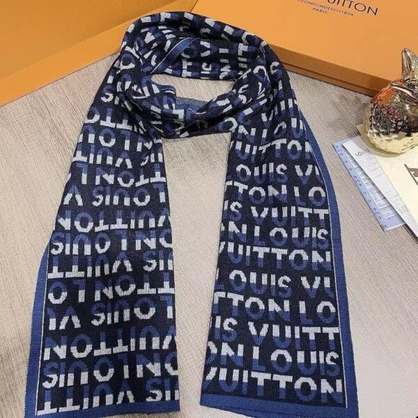 LV Blue Monogram Unisex Muffler