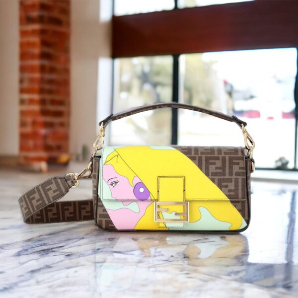 Fendi FF Glazed Coffee Baguette With Box