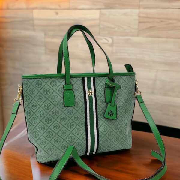 TB Green T Monogram Tote Bag