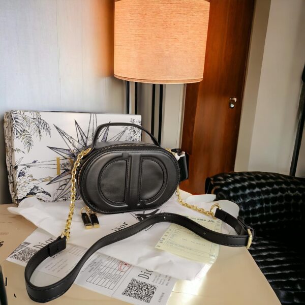 CD CD Black Oval Camera Bag (With Box)