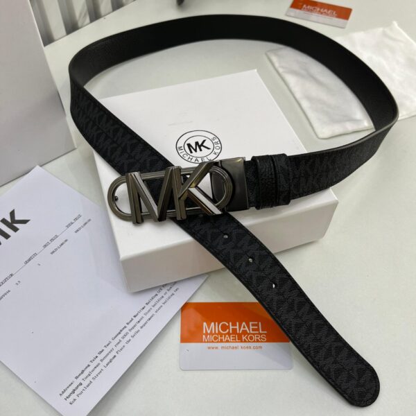 MK Signature logo Black Unisex Belt