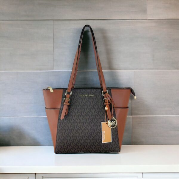 MK Jetset Coffee Brown Monogram Tote Bag