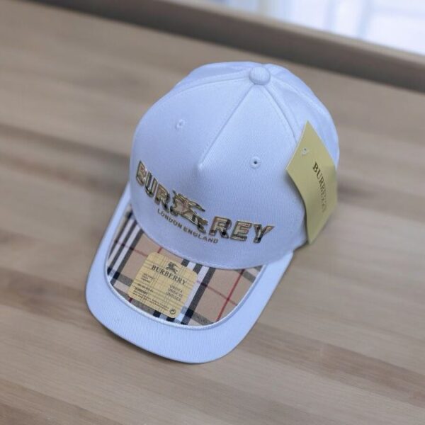Burberry White Baseball Cap