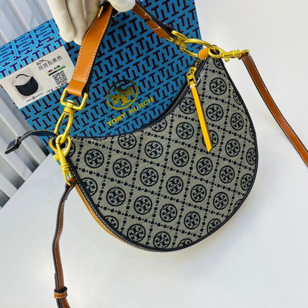 TB T Monogram Crescent Blue Shoulder Bag (With Box)