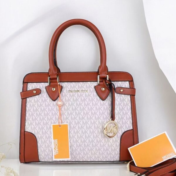 MK Rowan Beige Satchel Handbag