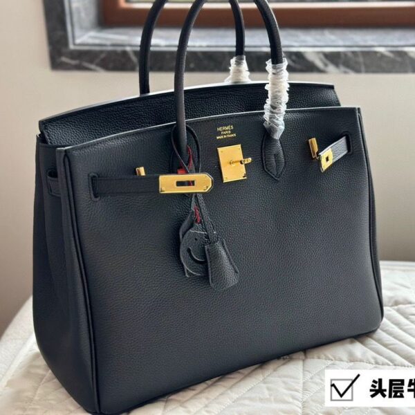 Hermes 35 cm Black Premium Handbag (With Double Box)