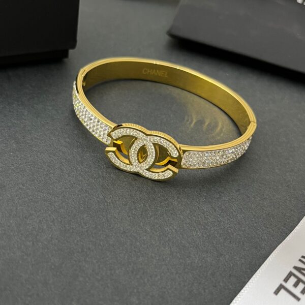 CC Golden Studded Bangle Bracelet