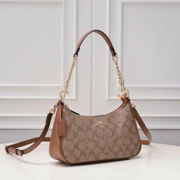 Coach Teri Apricot Brown Shoulder Bag