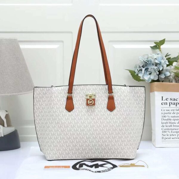 MK Beige Brown Ruby Tote Bag