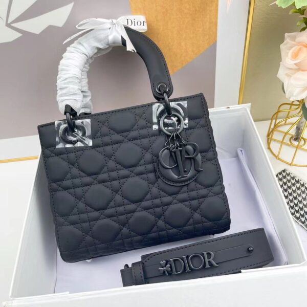 Lady CD Black Matte Premium Handbag (With Double Box)