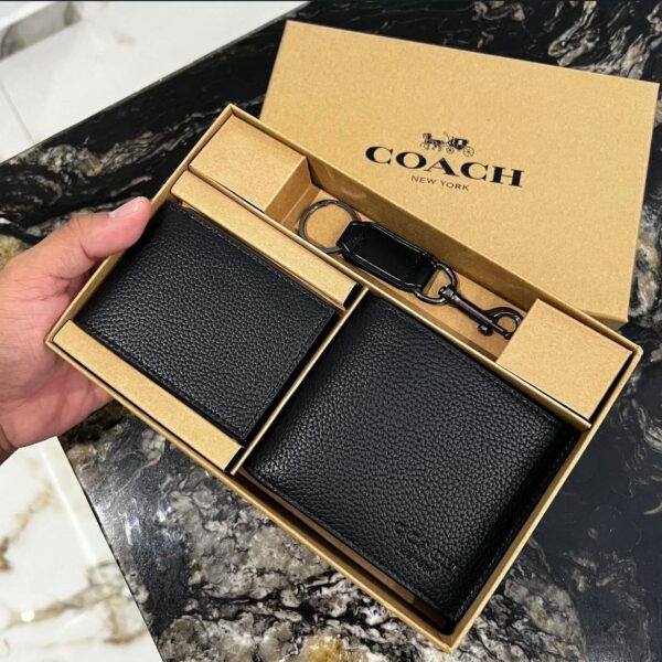 Coach All Black Premium Men’s Wallet Gift Set