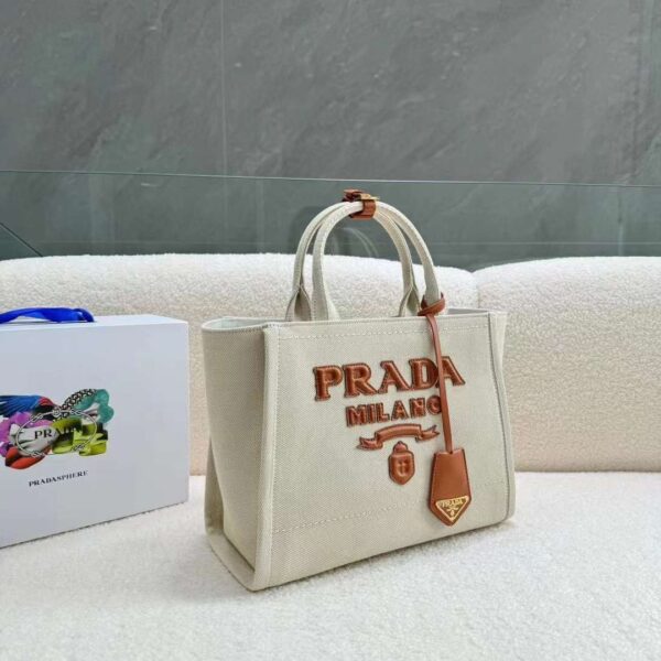 Prada Sand Canvas Tote