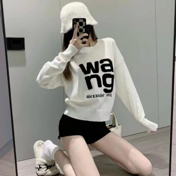Alexander Wang White Knitted Full Sleeve Warm Pullover