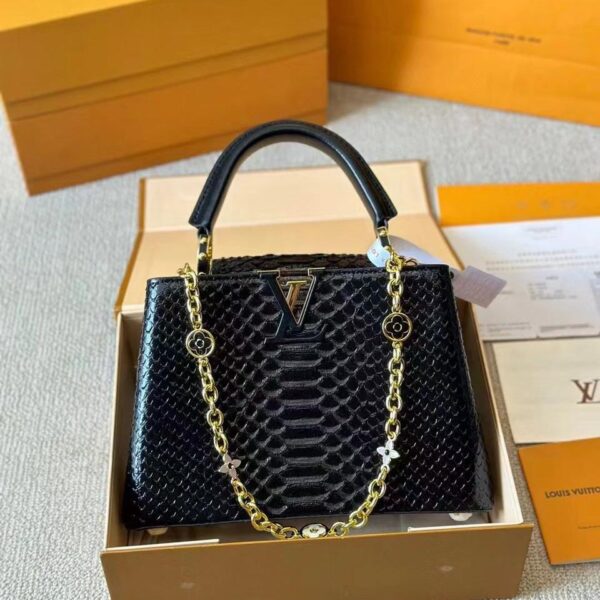 LV Capucines Black Croco Premium Handbag (With Box)