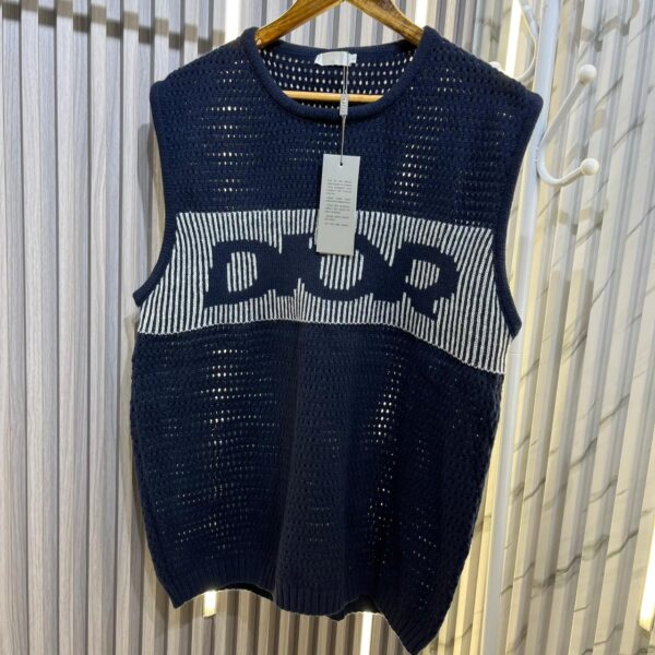 CD Knitted Blue Sleeveless Sweater