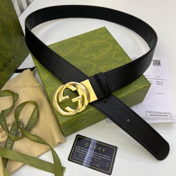 GG Reverse GG Golden Black Premium Unisex Belt
