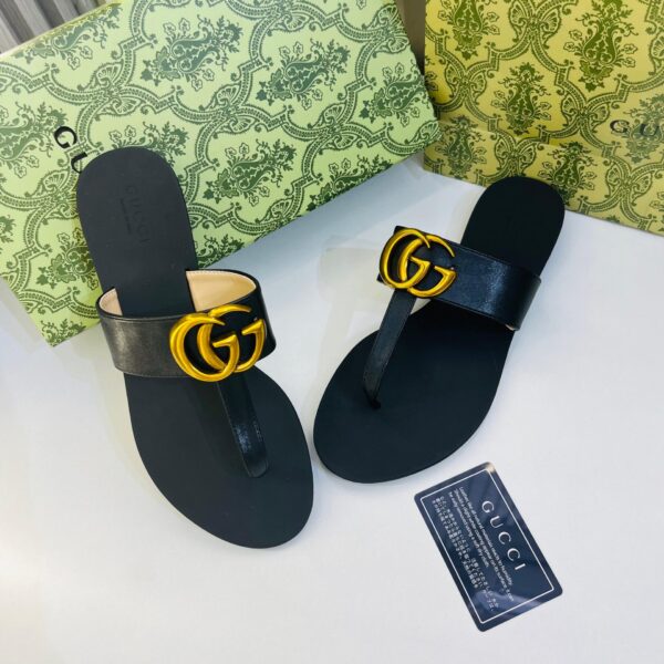GG Black GG Thong Slide