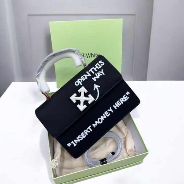 Off White Jitney Top Handle Black Bag (With Box)