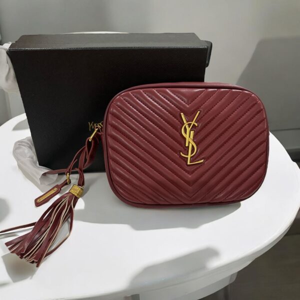 Ysl Lou Maroon Camera Sling Bag (With Box)