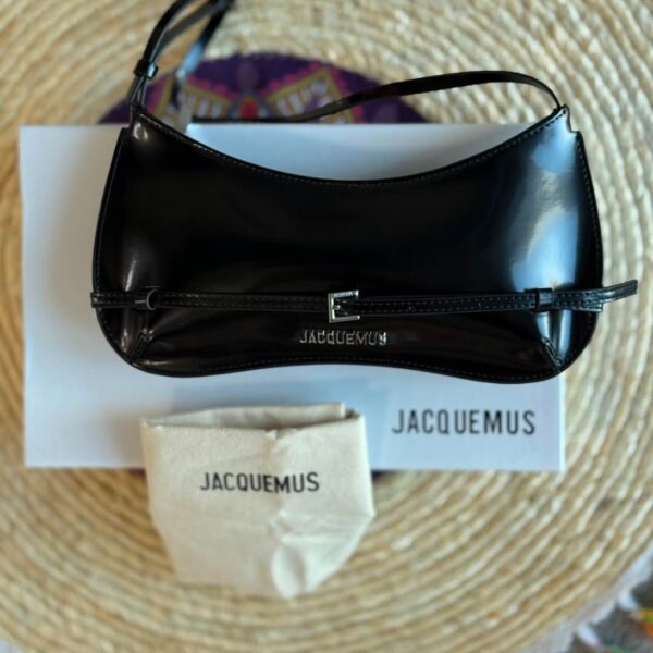 Jacquemus Le Bisoi Black Patent Shoulder Bag (With Box)