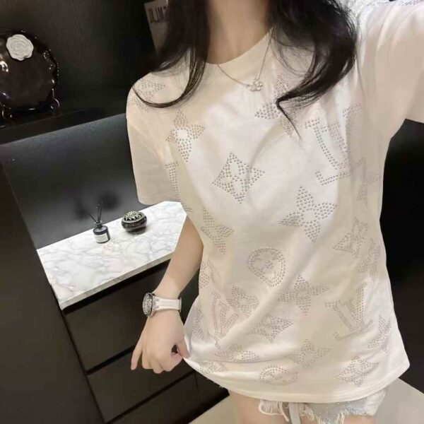 LV White Oversized T-shirt For Women