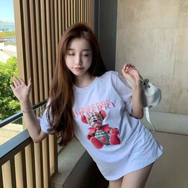 Burberry Teddy White Oversized T-shirt For Women