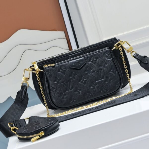 LV Embossed Black Multi Pochette Bag (With Box)